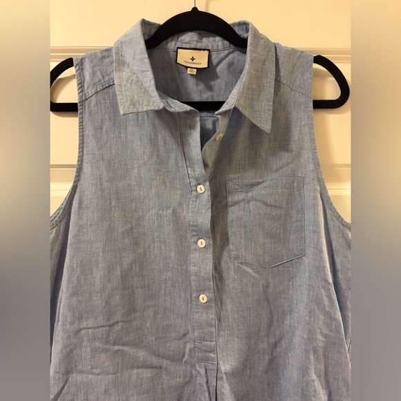 Tuckernuck Chambray Sleeveless Callahan Shirt Dress - Picture 6 of 9